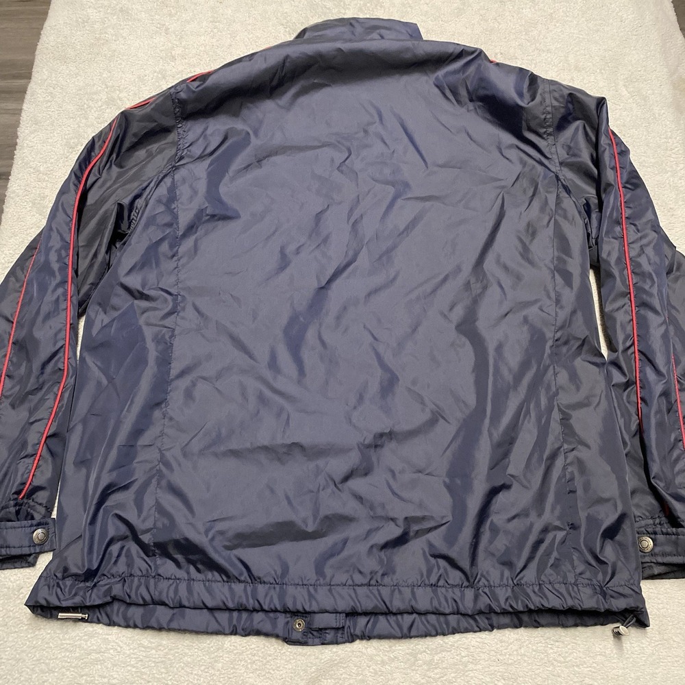 Vintage Ralph Lauren Jacket Womens Medium Navy Blue Snap Button Windbreaker 90s - Picture 9 of 10